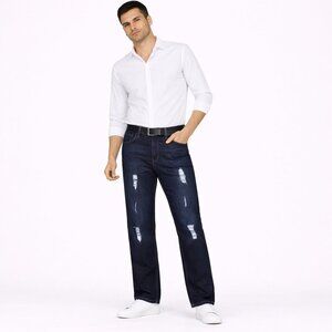 R Society men's jeans pants  Distressed blue Size: 40X 30